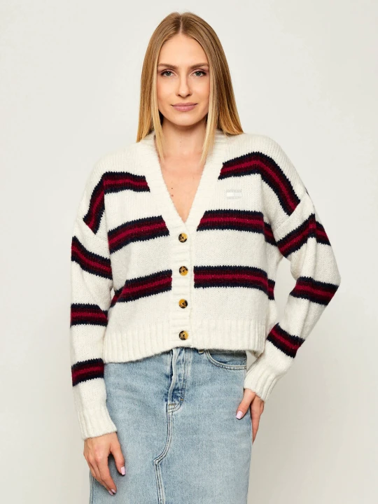 Zdjęcie produktu Tommy Jeans Kardigan | Loose fit | z dodatkiem wełny ecru