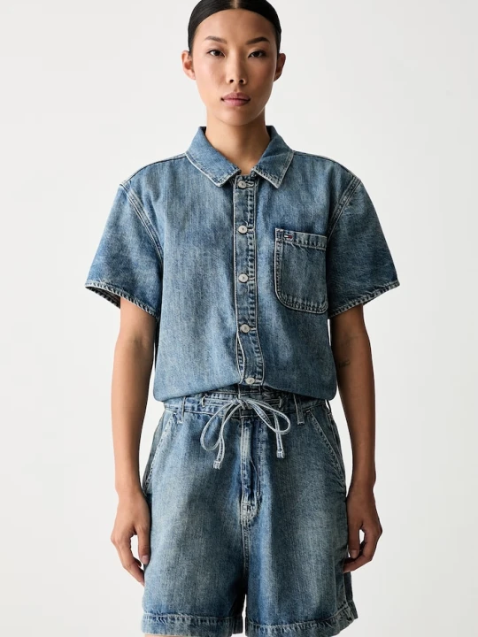 Zdjęcie produktu Tommy Jeans kombinezon damski jeansowy niebieski