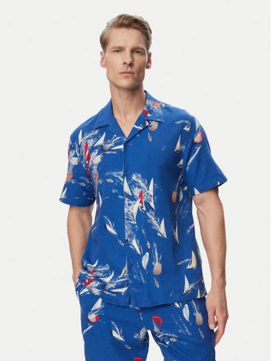 Zdjęcie produktu Tommy Jeans Koszula Aop Co Slub DM0DM23144 Niebieski Regular Fit