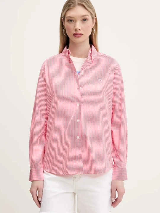 Zdjęcie produktu Tommy Jeans koszula bawełniana różowy