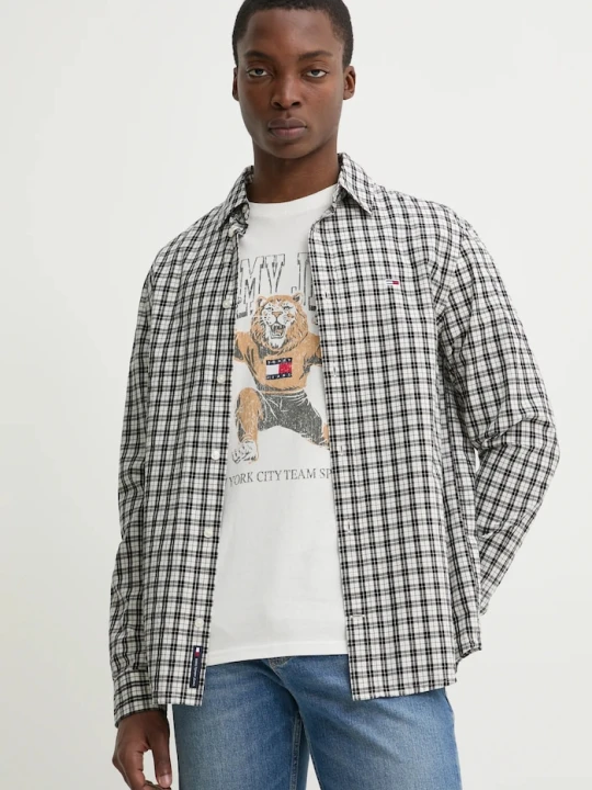 Zdjęcie produktu Tommy Jeans koszula bawełniana szary