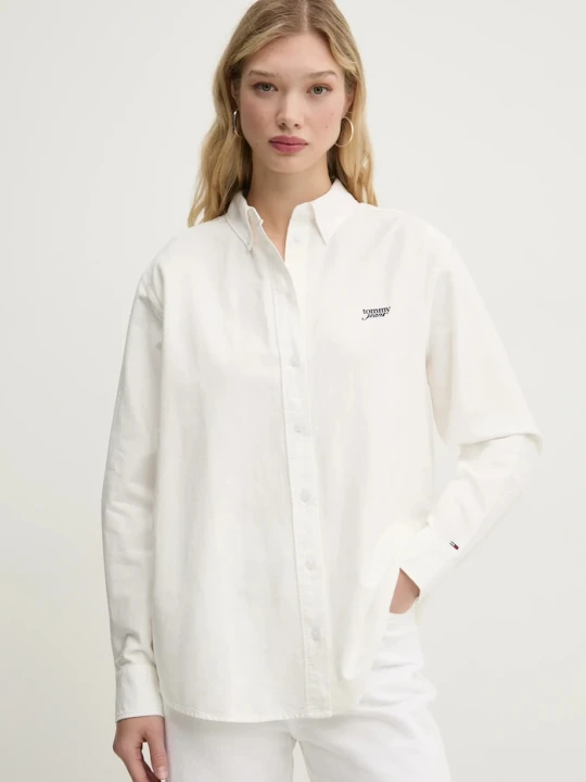 Zdjęcie produktu Tommy Jeans koszula bawełniana beżowy