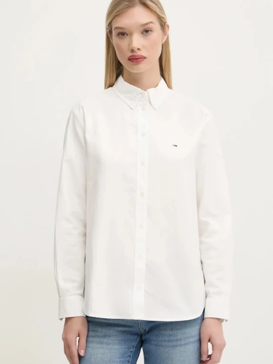 Zdjęcie produktu Tommy Jeans koszula damska bawełniana beżowy