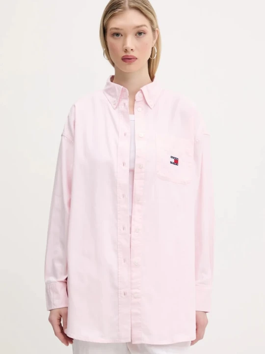 Zdjęcie produktu Tommy Jeans koszula bawełniana różowy
