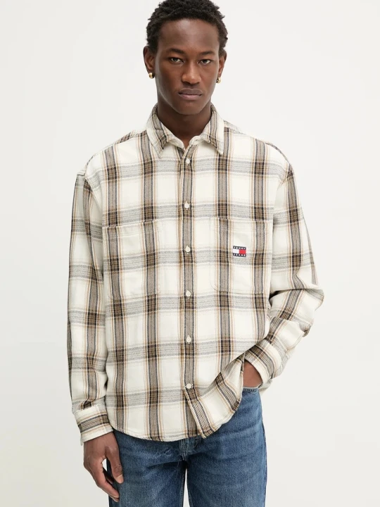 Zdjęcie produktu Tommy Jeans koszula bawełniana beżowy