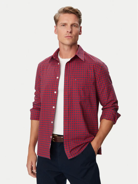 Zdjęcie produktu Tommy Jeans Koszula Check Oxford DM0DM23516 Bordowy Regular Fit