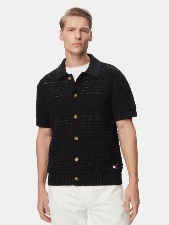 Zdjęcie produktu Tommy Jeans Koszula Crochet DM0DM23373 Czarny Regular Fit