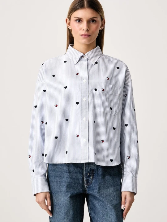Zdjęcie produktu Tommy Jeans koszula damska bawełniana niebieski