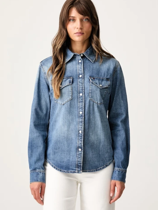 Zdjęcie produktu Tommy Jeans koszula damska jeansowa niebieski