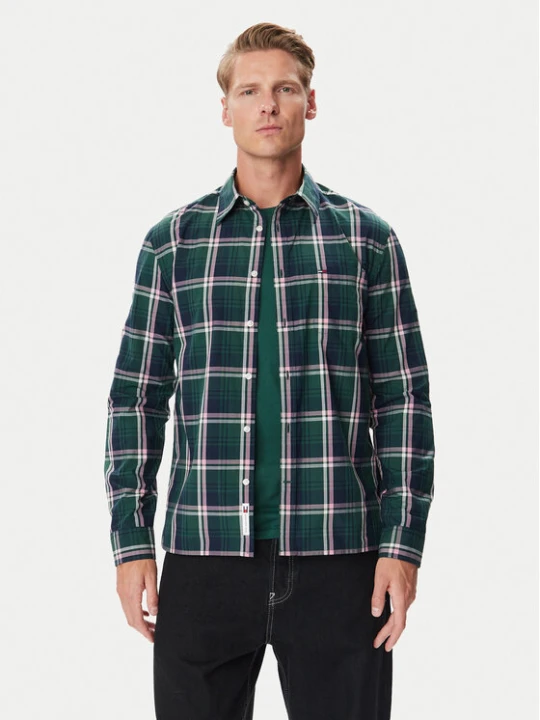 Zdjęcie produktu Tommy Jeans Koszula DM0DM23527 Zielony ciemny Regular Fit