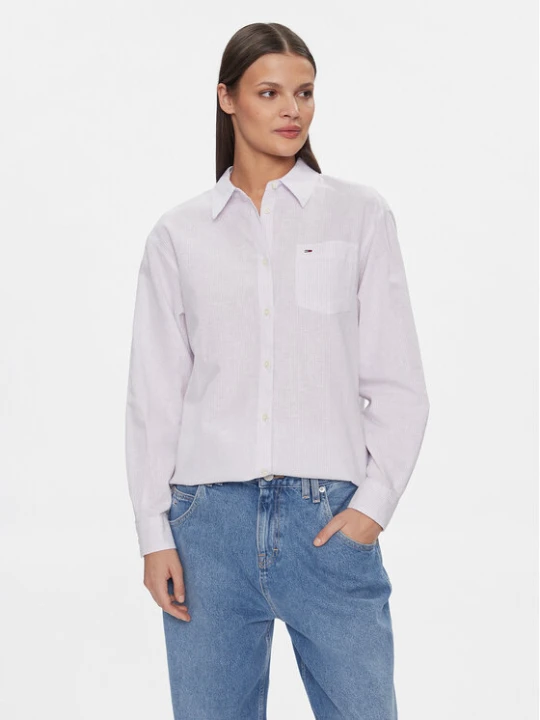 Zdjęcie produktu Tommy Jeans Koszula DW0DW17737 Fioletowy Boxy Fit