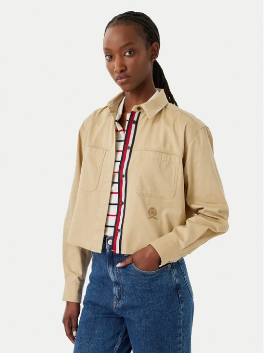 Zdjęcie produktu Tommy Jeans Koszula DW0DW22942 Beżowy Cropped Fit