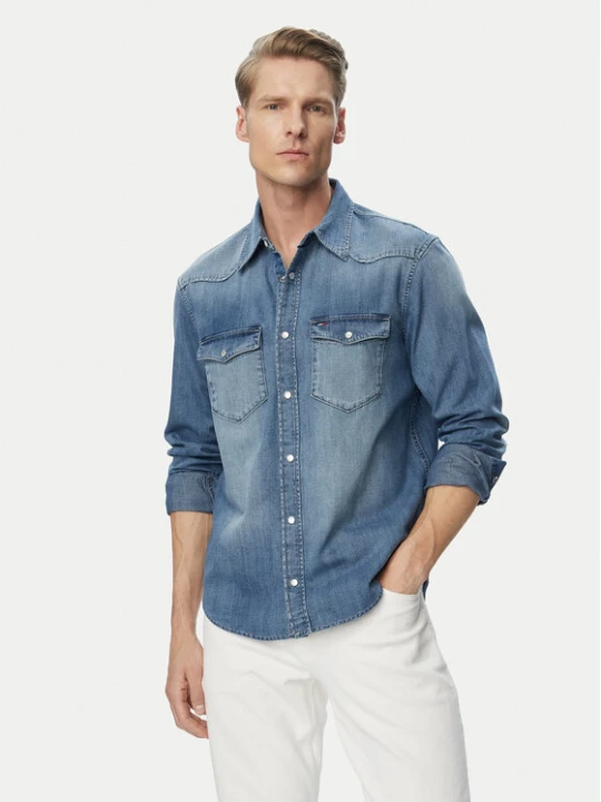 Zdjęcie produktu Tommy Jeans Koszula jeansowa Western DM0DM23661 Niebieski Regular Fit