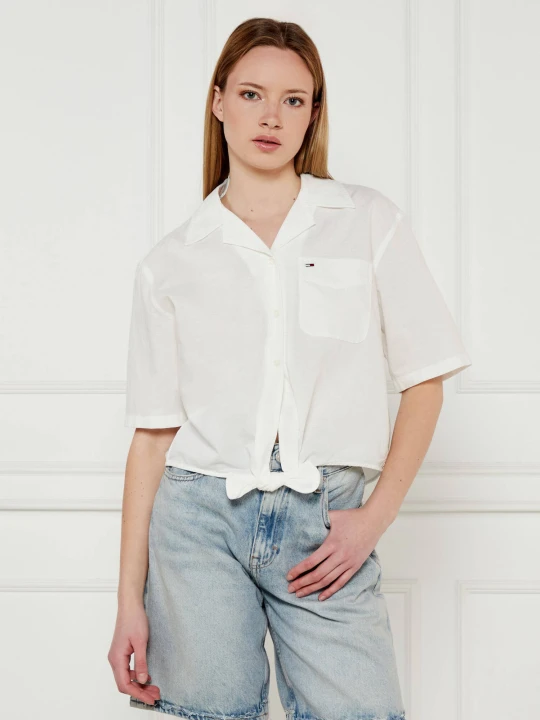 Zdjęcie produktu Tommy Jeans Koszula | Loose fit | z dodatkiem lnu ecru