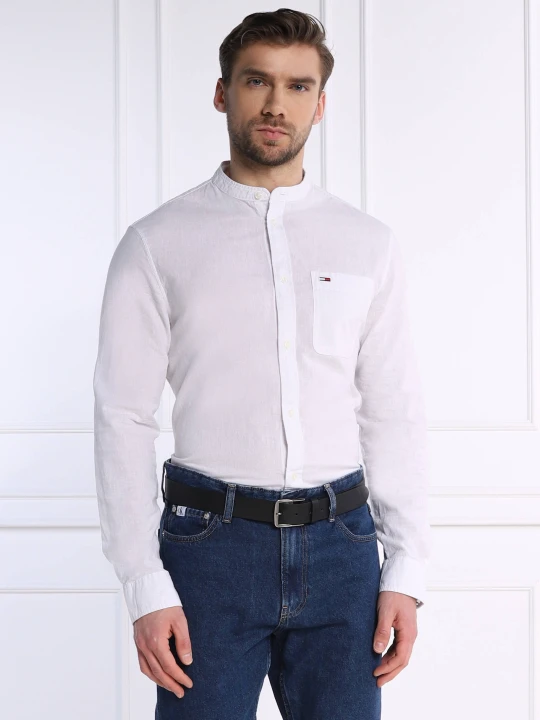 Zdjęcie produktu Tommy Jeans Koszula MAO | Regular Fit | z dodatkiem lnu biały