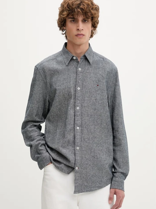 Zdjęcie produktu Tommy Jeans koszula męska z lnem granatowy