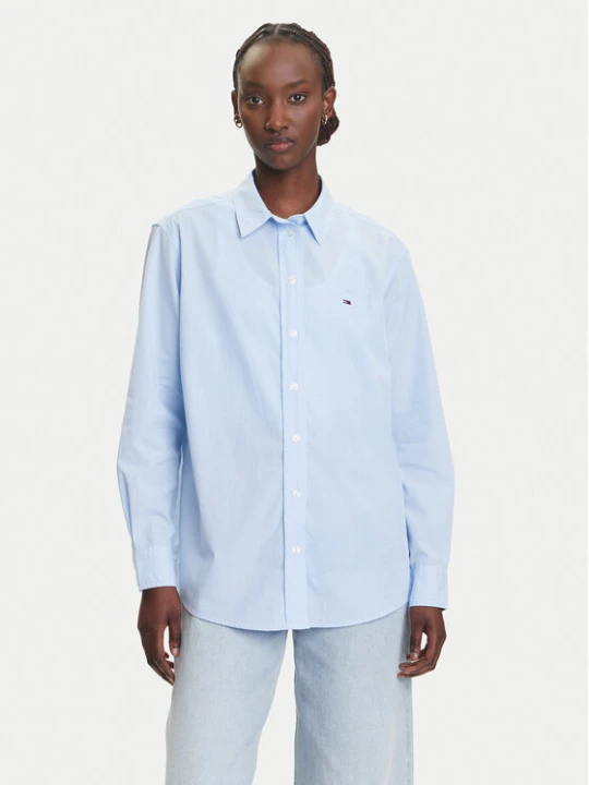Zdjęcie produktu Tommy Jeans Koszula Micro Gingham DW0DW20987 Niebieski Relaxed Fit