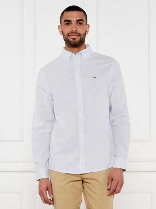 Zdjęcie produktu Tommy Jeans Koszula | Regular Fit | z dodatkiem lnu błękitny