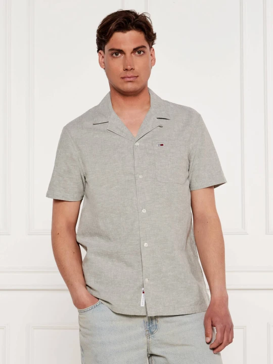 Zdjęcie produktu Tommy Jeans Koszula | Regular Fit | z dodatkiem lnu szary