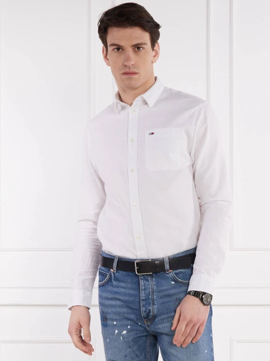 Zdjęcie produktu Tommy Jeans Koszula | Regular Fit | z dodatkiem lnu biały