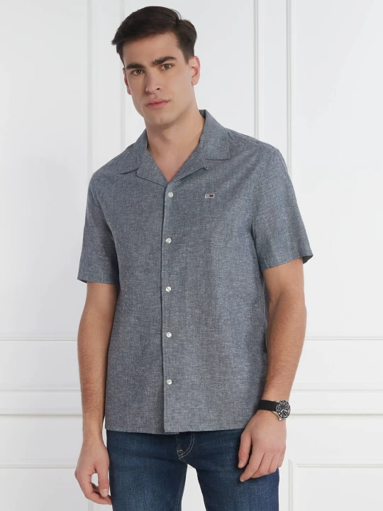 Zdjęcie produktu Tommy Jeans Koszula | Regular Fit | z dodatkiem lnu grafitowy