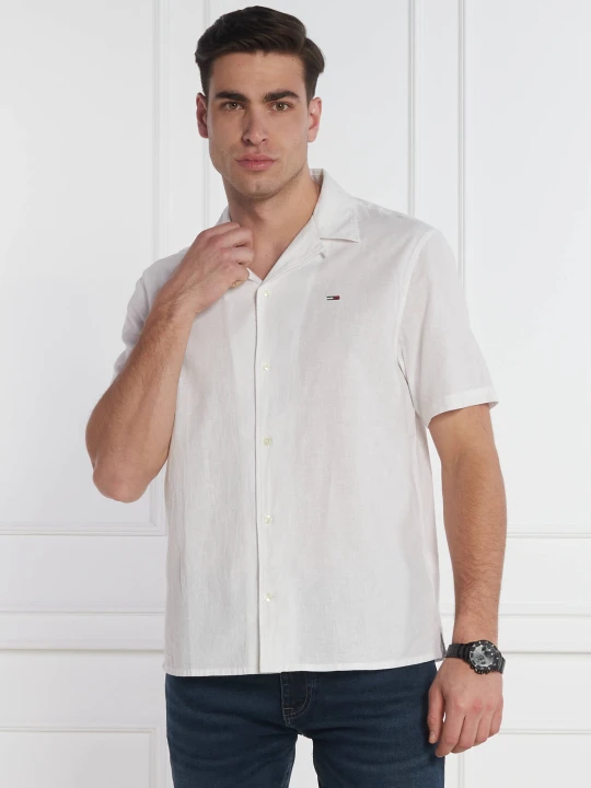 Zdjęcie produktu Tommy Jeans Koszula | Regular Fit | z dodatkiem lnu biały