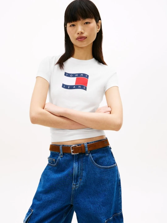 Zdjęcie produktu Tommy Jeans Koszulka Kobiety Bawełna (100%) biały