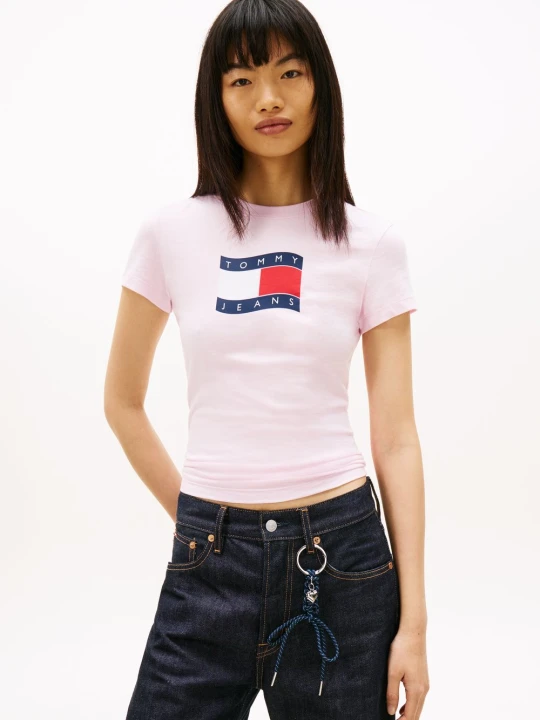 Zdjęcie produktu Tommy Jeans Koszulka Kobiety Bawełna (100%) różowy
