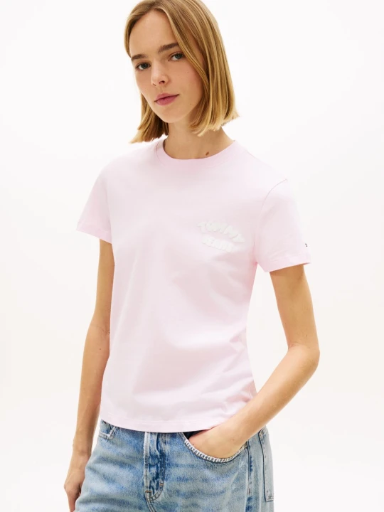 Zdjęcie produktu Tommy Jeans Koszulka Kobiety Bawełna różowy