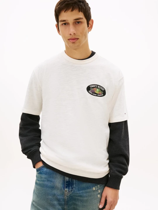 Zdjęcie produktu Tommy Jeans Koszulka Mężczyźni Bawełna (100%) biały