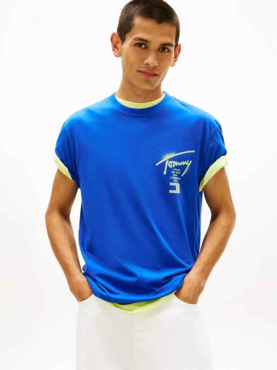 Zdjęcie produktu Tommy Jeans Koszulka Mężczyźni Bawełna (100%) niebieski