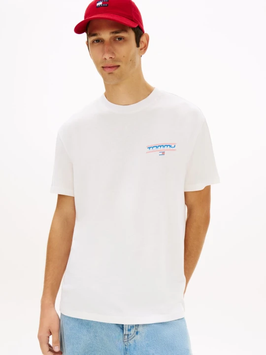 Zdjęcie produktu Tommy Jeans Koszulka Mężczyźni Bawełna biały