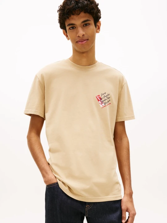 Zdjęcie produktu Tommy Jeans Koszulka Mężczyźni Bawełna brązowy