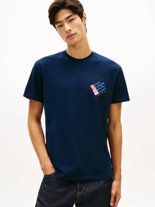 Zdjęcie produktu Tommy Jeans Koszulka Mężczyźni Bawełna niebieski