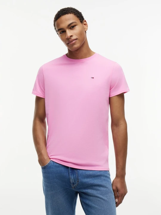 Zdjęcie produktu Tommy Jeans Koszulka Mężczyźni Bawełna wyrazisty róż