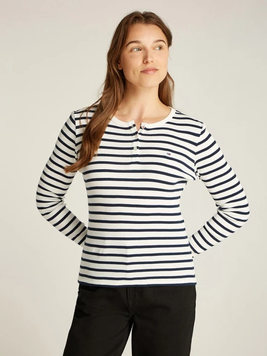 Zdjęcie produktu TOMMY JEANS Koszulka w kolorze biało-granatowym rozmiar: XS