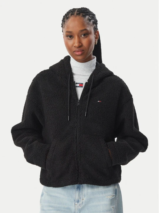 Zdjęcie produktu Tommy Jeans Kożuch sztuczny Teddy DW0DW23291 Czarny Regular Fit