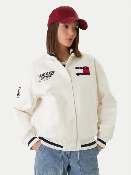 Zdjęcie produktu Tommy Jeans Kurtka bomber DW0DW22585 Biały Relaxed Fit