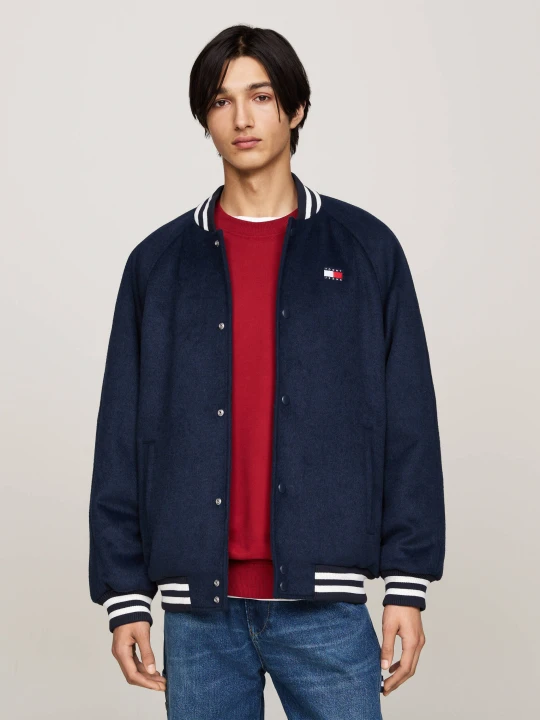 Zdjęcie produktu Tommy Jeans Kurtka bomber | Regular Fit | z dodatkiem wełny granatowy