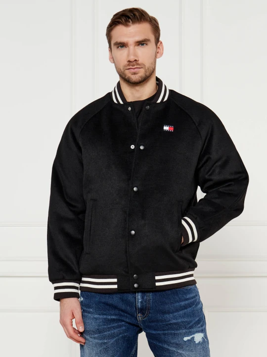 Zdjęcie produktu Tommy Jeans Kurtka bomber | Regular Fit | z dodatkiem wełny czarny