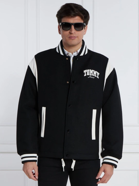 Zdjęcie produktu Tommy Jeans Kurtka bomber TJM LETTERMAN | Oversize fit czarny