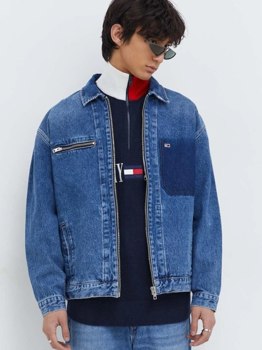 Zdjęcie produktu Tommy Jeans kurtka jeansowa bawełniana granatowy
