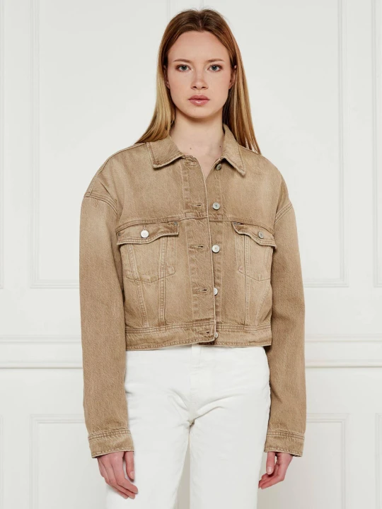 Zdjęcie produktu Tommy Jeans Kurtka jeansowa | Cropped Fit beżowy