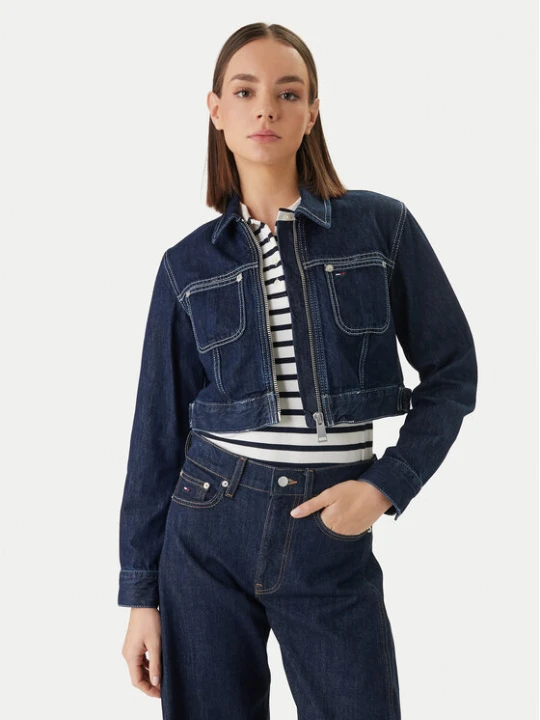 Zdjęcie produktu Tommy Jeans Kurtka jeansowa DW0DW22384 Granatowy Straight Fit