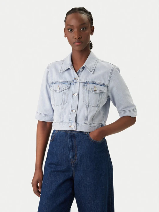 Zdjęcie produktu Tommy Jeans Kurtka jeansowa DW0DW22388 Błękitny Regular Fit Niebieski jasny