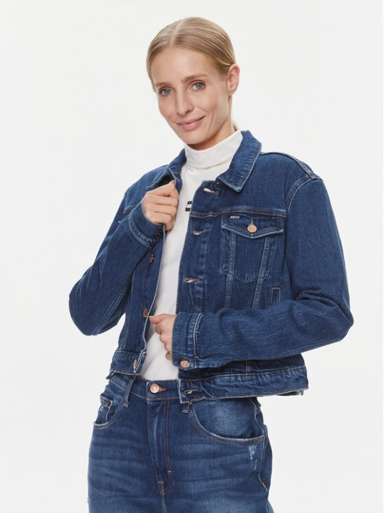 Zdjęcie produktu Tommy Jeans Kurtka jeansowa Izzie DW0DW17211 Granatowy Slim Fit
