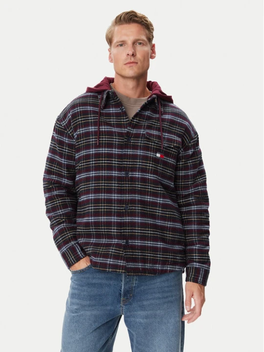Zdjęcie produktu Tommy Jeans Kurtka koszulowa DM0DM23521 Bordowy Relaxed Fit