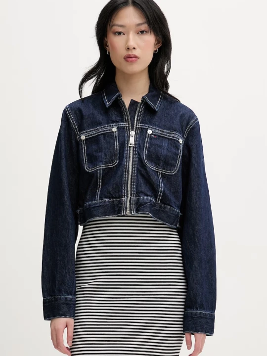 Zdjęcie produktu Tommy Jeans kurtka przejściowa damska jeansowa granatowy