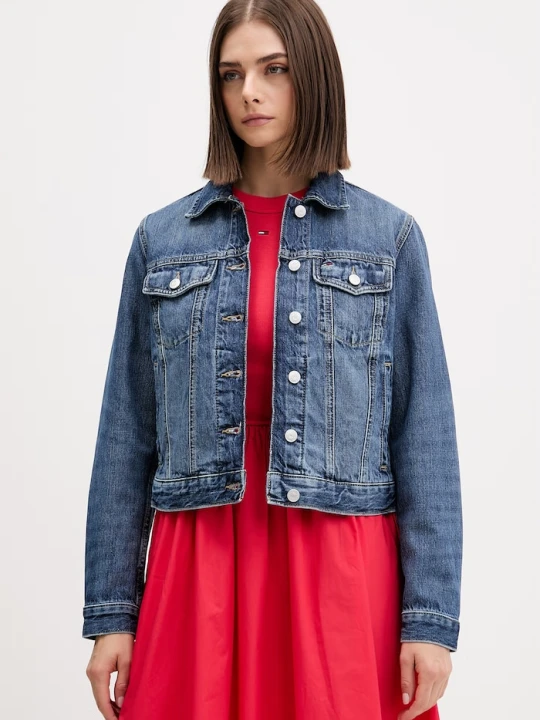 Zdjęcie produktu Tommy Jeans kurtka przejściowa damska jeansowa niebieski