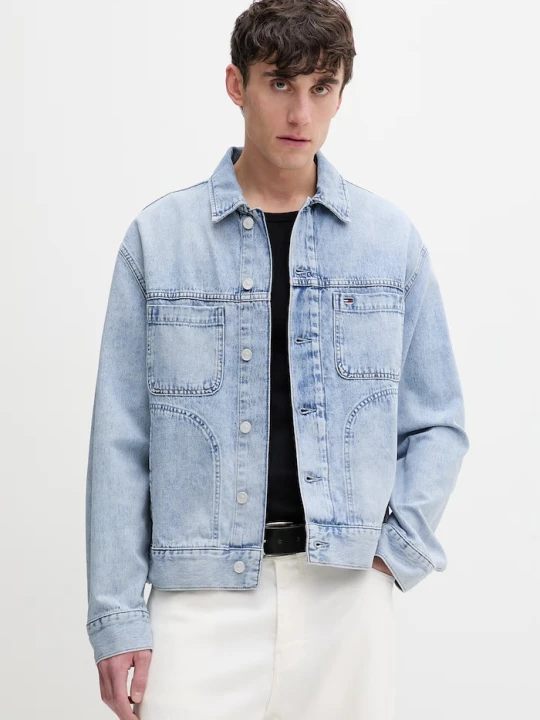 Zdjęcie produktu Tommy Jeans kurtka przejściowa męska jeansowa niebieski